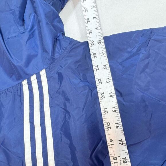 Adidas Jacket Mens Large Blue Reversible Full Zip Drawstring Hooded Vintage - Picture 3 of 9